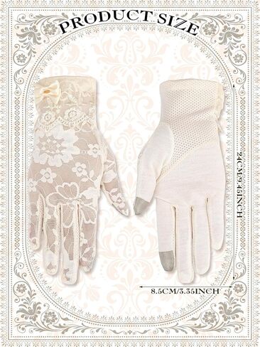 SATINIOR Lace Gloves Women Short Floral Fingerless Gloves for Halloween Cosplay Tea Party in Kuwait