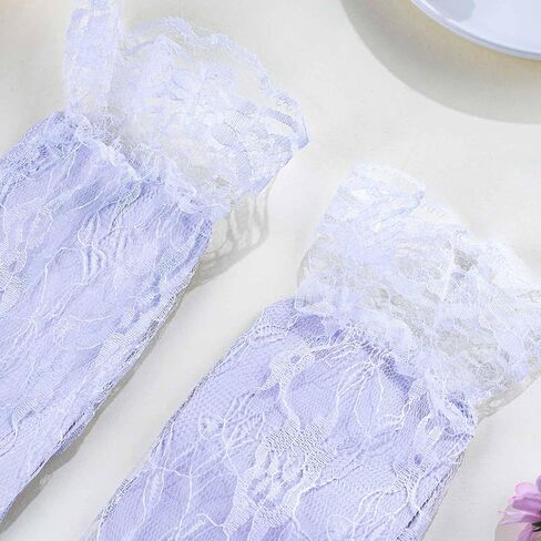 Olbye Black Lace Fingerless Gloves Floral Halloween Costume Gloves 80s Cosplay Glove Wedding Glove for Brides in Saudi Arabia