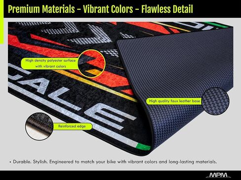 wibeart Parking Mat for ZX-10R Ninja Motorcycle Model, Display and Pit Mat, Washable Non-Slip Garage and Showroom Floor Carpet (Green, Size 1: 86.6 x 39.4/220 x 100 cm) in Kuwait