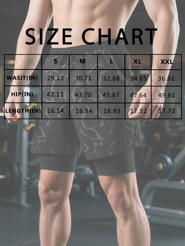 Men's Athletic Shorts 2-in-1 Quick Drying Sports Fitness Running Shorts in Saudi Arabia