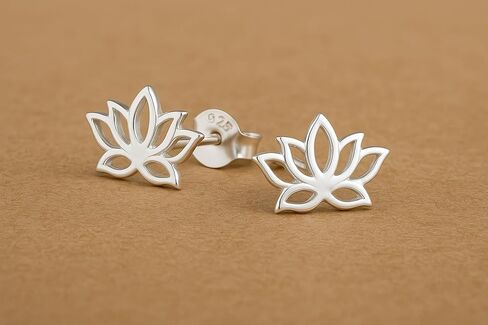 لوتس .925 أقراط من الفضة الاسترليني صغيرة جدًا، ثقب متعدد، للغضاريف، الحلزون، ثقب الأذن الثانية in Kuwait