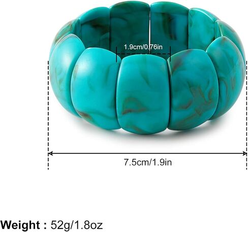 3 PCS Acrylic Resin Bracelet for Women Irregular Geometric Cuff Wide Wristband Bangles Trendy Chunky Resin Stackable Stretch Bracelet Jewelry Set in Saudi Arabia