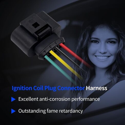 2011340 Ignition Coil Connector Compatible with Audi A3 A4 A5 A6 A7 A8, Bentley Continental, Buick Enclave, GMC Acadia Envoy, Mercedes-Benz B200, Pontiac G5, Porsche Cayenne, Volkswagen Touareg in Saudi Arabia