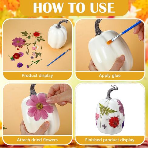 Nuanchu 107ps DIY Halloween Fall Foam Pumpkin for Craft Kit 7 PCS Foam Foam Pumpkins 100 PCS Faux Faux Dray Flowers for Girl Night Craft Craft Craft Bookclub Home Decor in Saudi Arabia