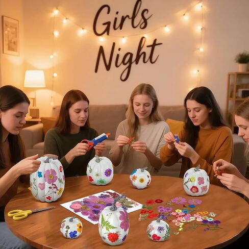 Nuanchu 107ps DIY Halloween Fall Foam Pumpkin for Craft Kit 7 PCS Foam Foam Pumpkins 100 PCS Faux Faux Dray Flowers for Girl Night Craft Craft Craft Bookclub Home Decor in Saudi Arabia