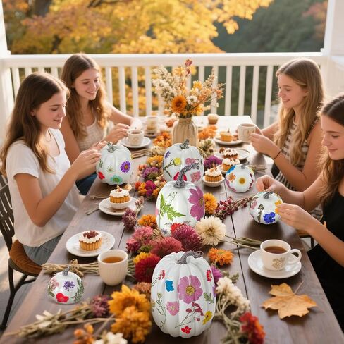 Nuanchu 107ps DIY Halloween Fall Foam Pumpkin for Craft Kit 7 PCS Foam Foam Pumpkins 100 PCS Faux Faux Dray Flowers for Girl Night Craft Craft Craft Bookclub Home Decor in Saudi Arabia