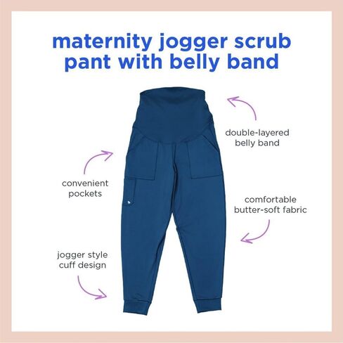 OG Maternity Scrub Pants – Versatile Pregnancy Scrubs with Belly Band in Saudi Arabia