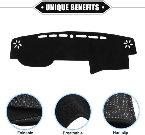 Dashboard Cover Compatible for Toyota 4runner 2015-2019, Non-Slip Polyester Black Red Dash Cover Mat Dash Board Protector Cover in Saudi Arabia