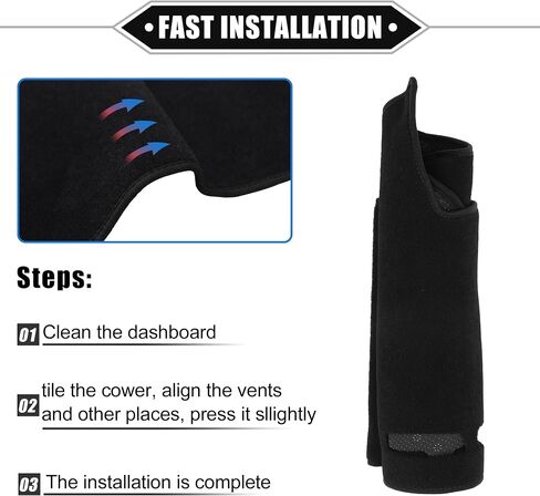 Dashboard Cover Compatible for Toyota 4runner 2015-2019, Non-Slip Polyester Black Red Dash Cover Mat Dash Board Protector Cover in Saudi Arabia