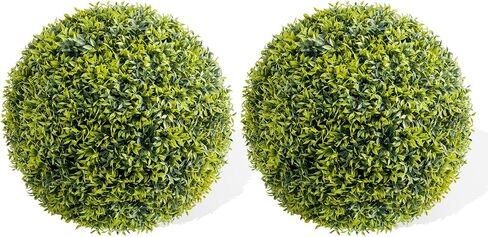 GarveeHome 11.8 Inch Artificial Plant Topiary Ball Set of 4, Lifelike Artificial Boxwood Balls, Indoor Outdoor Decorative Fake Greenery Plants for Home Office, Garden, Wedding, Porch Decor in Saudi Arabia