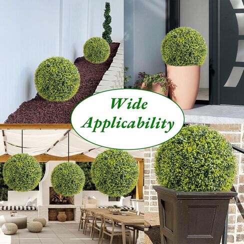 GarveeHome 11.8 Inch Artificial Plant Topiary Ball Set of 4, Lifelike Artificial Boxwood Balls, Indoor Outdoor Decorative Fake Greenery Plants for Home Office, Garden, Wedding, Porch Decor in Saudi Arabia