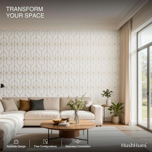 12 Pack Felt Acoustic Panels, 48"x48"x0.4" Large Acoustic Wall Panels, Self-Adhesive Sound Absorbing Panels for Recording Studios & Offices,Camel Felt+Black Decorative Acoustic Panels in Kuwait