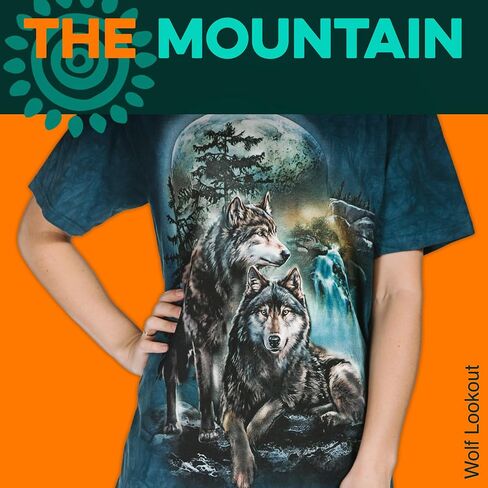 The Mountain Wolf Lookout Mens T Shirts – Graphic Tee, Howling Wolf Shirt, Nature Wolves Print, Cool Wildlife T-Shirt in Saudi Arabia