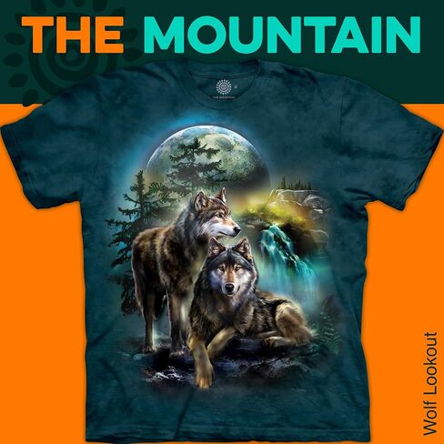 The Mountain Wolf Lookout Mens T Shirts – Graphic Tee, Howling Wolf Shirt, Nature Wolves Print, Cool Wildlife T-Shirt in Saudi Arabia