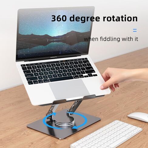 Adjustable Laptop Stand for Desk - Portable Computer Stand with Cooling Function - Stable Laptop Desk Stand for Home Office - Fits Various Laptop Sizes in Saudi Arabia