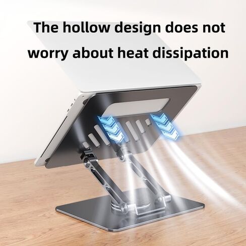Adjustable Laptop Stand for Desk - Portable Computer Stand with Cooling Function - Stable Laptop Desk Stand for Home Office - Fits Various Laptop Sizes in Saudi Arabia