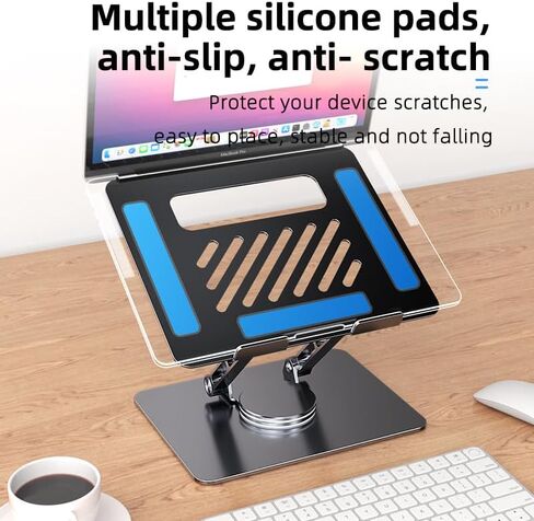Adjustable Laptop Stand for Desk - Portable Computer Stand with Cooling Function - Stable Laptop Desk Stand for Home Office - Fits Various Laptop Sizes in Saudi Arabia