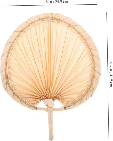 ALIPIS RETRO PALL LEAF FAN المصنوعة يدويًا الصيف مروحة تبريد للبالغين الأولاد والبنات لحفلات الشاطئ ديكور in Kuwait
