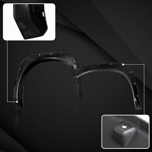 Autozensation Compatible with 2002-2008 Dodge Ram 1500, 2003-2009 Ram 2500 3500, 4PC Front + Rear Rugged Texture Pocket Fender Flares Wheel Cover in Saudi Arabia