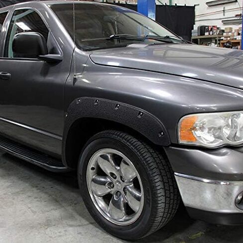 Autozensation Compatible with 2002-2008 Dodge Ram 1500, 2003-2009 Ram 2500 3500, 4PC Front + Rear Rugged Texture Pocket Fender Flares Wheel Cover in Saudi Arabia