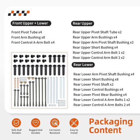 طقم الترباس الأمامي والخلفي A-ARM ARM لـ Polaris RZR 800 2008 S 4 2008-2014 5137104 in Saudi Arabia