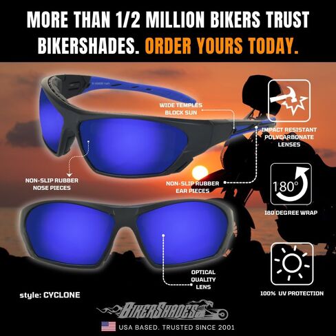 Bikershades Motorcycle Glasses for Men Women Windproof Biker Goggles Foam Cushion in Saudi Arabia