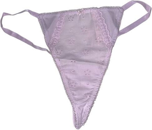 Victoria's Secret Stretch Cotton Eyelet V-String Panty Color Purple New in Saudi Arabia