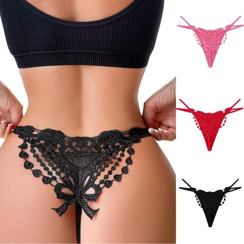 G-string thongs للنساء مثير الدانتيل صفيق سراويل داخلية ملابس داخلية Lingerie Tangas Low Rise Broks t مرة أخرى in Kuwait