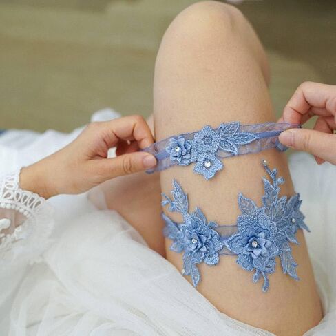 Garters for Bride Women, Wedding Bridal Garters Set for Bride with Stretchy Band, Bridal Thigh Garter Belt in Saudi Arabia