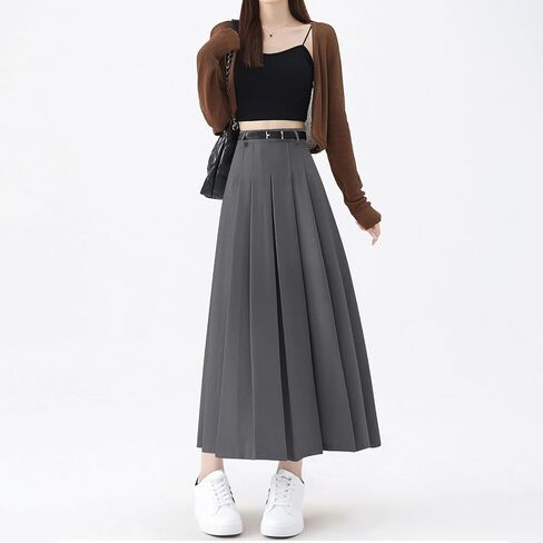 Maxi Skirt for Women Trendy Dressy High Waisted Swing Flowy A Line Pleated Business Casual Long Skirts Fall Clothes in Saudi Arabia