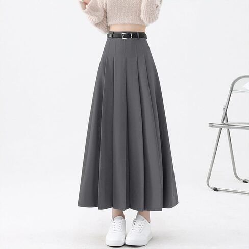 Maxi Skirt for Women Trendy Dressy High Waisted Swing Flowy A Line Pleated Business Casual Long Skirts Fall Clothes in Saudi Arabia
