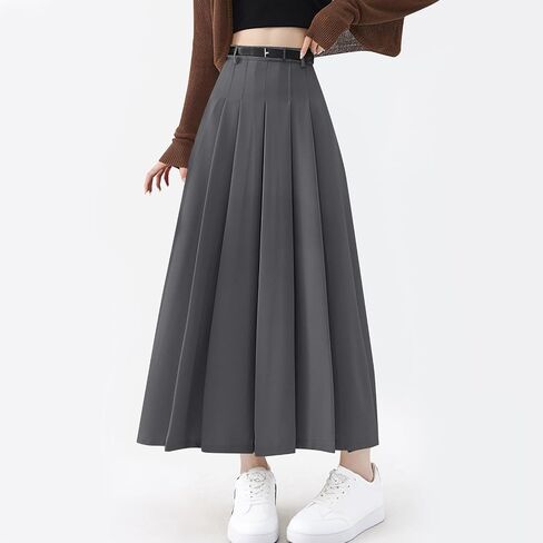 Maxi Skirt for Women Trendy Dressy High Waisted Swing Flowy A Line Pleated Business Casual Long Skirts Fall Clothes in Saudi Arabia