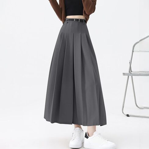 Maxi Skirt for Women Trendy Dressy High Waisted Swing Flowy A Line Pleated Business Casual Long Skirts Fall Clothes in Saudi Arabia