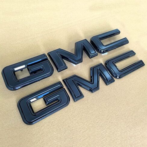 KIT OEM 2019-2025 استبدال Emblem Front و Tailgate لعام 2019+ Sierra 1500 AT4 Denali 2500HD 3500HD BACS ، 2023-25 ​​Canyon 86539816 (مزيج من Black Matte & Gloss) in Kuwait