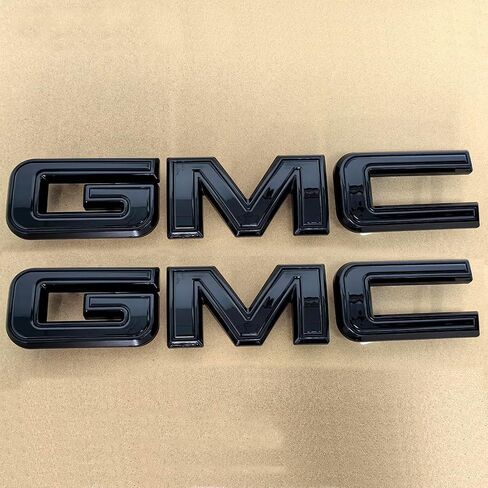 KIT OEM 2019-2025 استبدال Emblem Front و Tailgate لعام 2019+ Sierra 1500 AT4 Denali 2500HD 3500HD BACS ، 2023-25 ​​Canyon 86539816 (مزيج من Black Matte & Gloss) in Kuwait