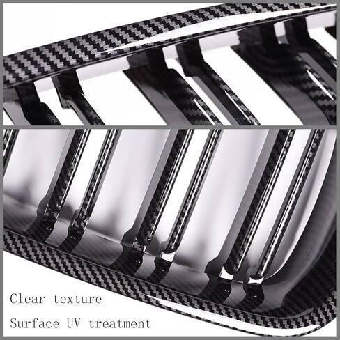 Fit For BMW 5 Series F10 F11 2011-2016 Sport Double Slats Air Front Grille Kidney Grille Replace Cover Set 520i 528i 530i 535i 535d 550i (Carbon fiber color) in Kuwait