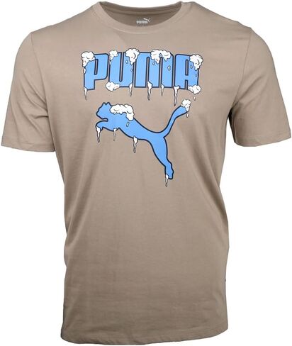 Puma Mens Graphics Frozen Cat Crew Neck Short Short Tops Disual Disual - Beige - Size M in Saudi Arabia