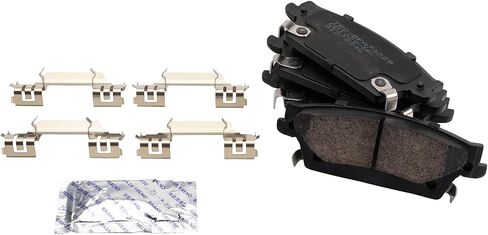 TRQ Front and Rear Brake Pad Set Ceramic Hardware Compatible with 2004-2009 Cadillac SRX in Saudi Arabia