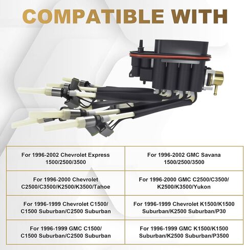 Partsflow Spider Fuel Injector Compatible With 1996-2002 GMC Savana C1500 C2500 C3500 K1500 K2500 K3500/Yukon Chevy C1500 C2500/Suburban C3500 FJ504 17114163 2173029 93441235 FJ105 in Saudi Arabia