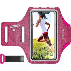 JETech Phone Armband Holder with Key Holder and Card Slot for Phone Upto 6.2 inch, iPhone 14 Pro/14/13 Pro/13/12/11/XR/XS/X/8, Galaxy S23/S22, Pixel 7a/6a, Water Resistant, Adjustable Band, Grey