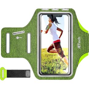 JETech Phone Armband Holder with Key Holder and Card Slot for Phone Upto 6.2 inch, iPhone 14 Pro/14/13 Pro/13/12/11/XR/XS/X/8, Galaxy S23/S22, Pixel 7a/6a, Water Resistant, Adjustable Band, Grey