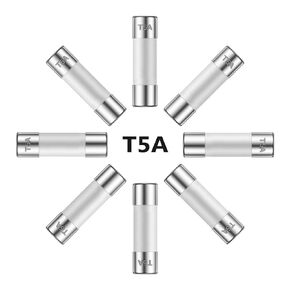 5A 250V 5x20MM صمامات سيراميك بطيئة النفخ 5 أمبير 250 فولت 0.2 × 0.78 بوصة أنبوب تأخير الوقت T5AL250V (عبوة من 10 قطع)