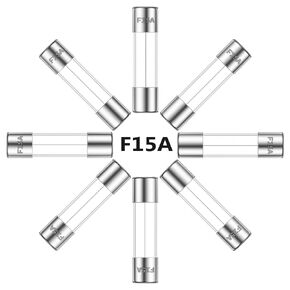 15A 250V 6x30MM صمام زجاجي سريع النفخ 15 أمبير 250 فولت 0.24 × 1.18 بوصة صمامات أنبوبية سريعة المفعول F15AL250V (عبوة من 20 قطعة)