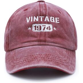 50th Birthday Gifts for Women, Vintage 1974 Embroidered Baseball Caps Adjustable, 50th Birthday Decorations Women - A