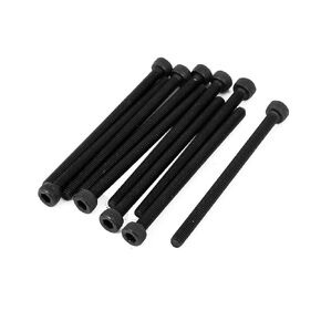 uxcell M2.5x50mm Fully Thread Hex Socket Head Knurled Cap Screw Bolt Black 20pcs