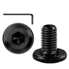 M6 x 25mm 50Pcs Flat Head Hex Socket Cap Screws Bolts, 304 Stainless Steel Furniture Bolts Full Thread, Black Oxide & Hex Spanner