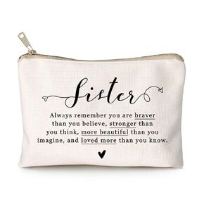 Inspirational Gift for Her, Cosmetic Bag Motivational Gifts for Women, Best Friend Cosmetic Bag, Sisters Birthday Gift, Birthday Gift for Sister, Sister Christmas Gift, Always Remember Quotes Gift