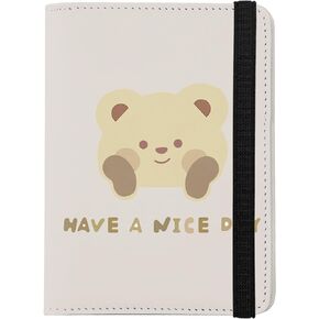 Cute Passport Holder and Holder Combo Passport Cover with Compatible Wallet Credit Card Protector RFID Blocking Women Men (Brown-T5)