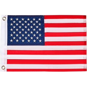 American Flag 12" x 18", U.S. 50 Star Sewn Boat Flag, Motorcycle Yacht Boat Bike Car Ensign Nautical US American Flag