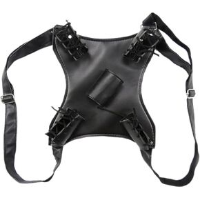 Ninja Swords Back Dual Swords Back Leather Storage Bag Swords Carry Case Back Strap Shoulder Harness Cosplay Props